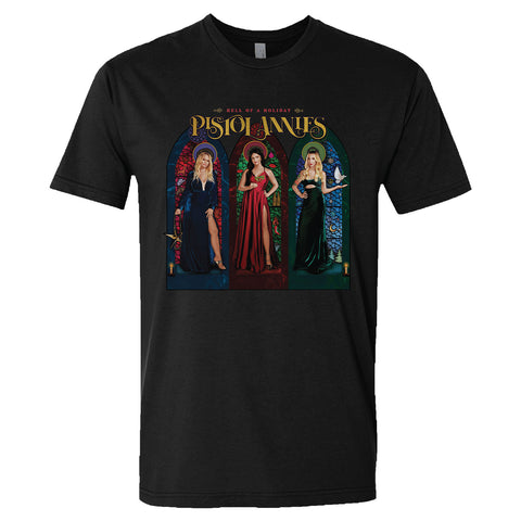 Tee with album artwork design and "Hell of a Holiday, Pistol Annies"