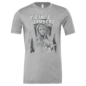 Front features a Kerosene-era photo of Miranda with the text "Miranda Lambert. Ain't a rule that ain't worth breakin'. 2005-2025" with Miranda's guns and wings logo.