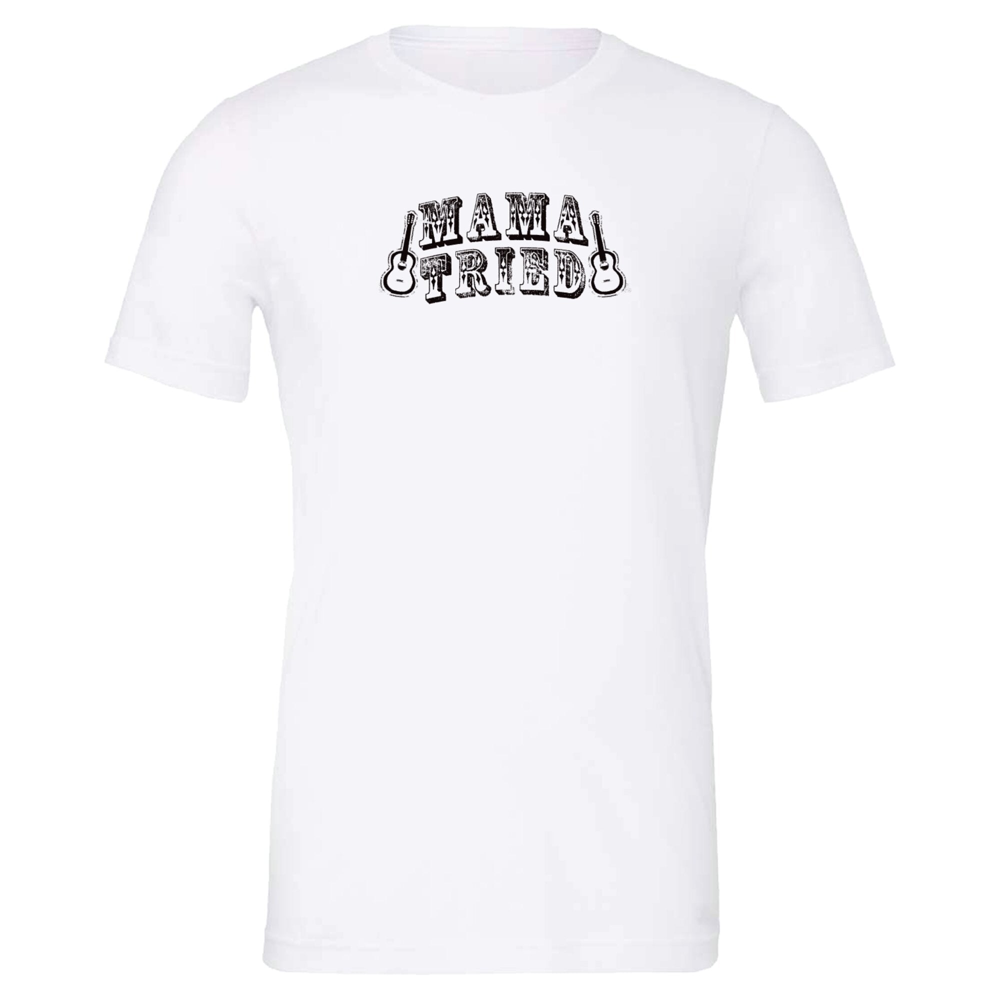 Front features text "Mama Tried" with guitar graphic