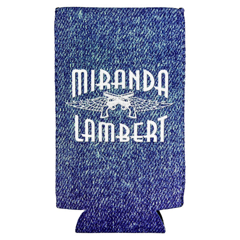Design features denim print with "Miranda Lambert" and guns and wings logo.
