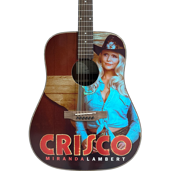 The guitar design features an image of Miranda with the text "Crisco - Miranda Lambert".