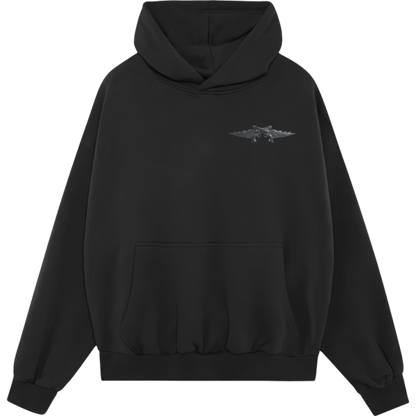 Front design features Miranda's Guns & Wings logo.